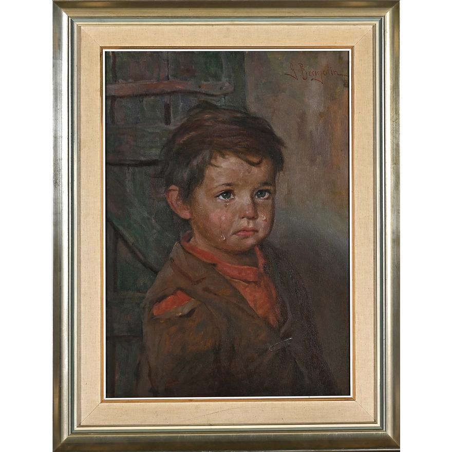 Crying Boy Painting by Giovanni Bragolin Wall Art - Top Quality Canvas Print