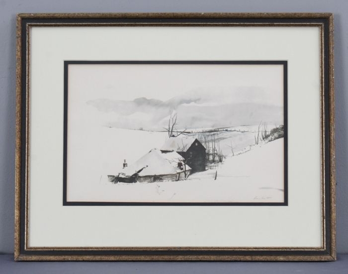 Andrew Wyethの直筆サイン入りリトグラフ「Jacklight」 Andrew Wyeth