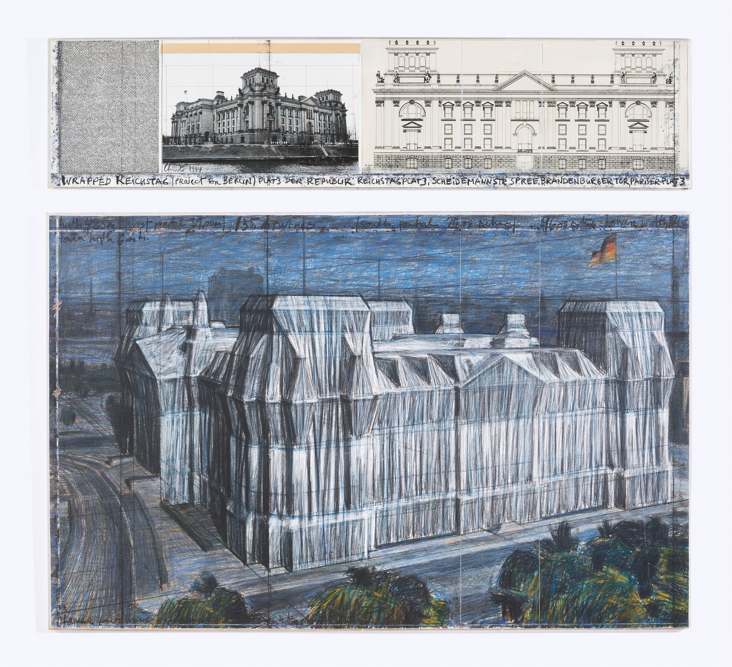 Christo | ”Wrapped Reichstag (Project for Berlin)”. (1994) | MutualArt