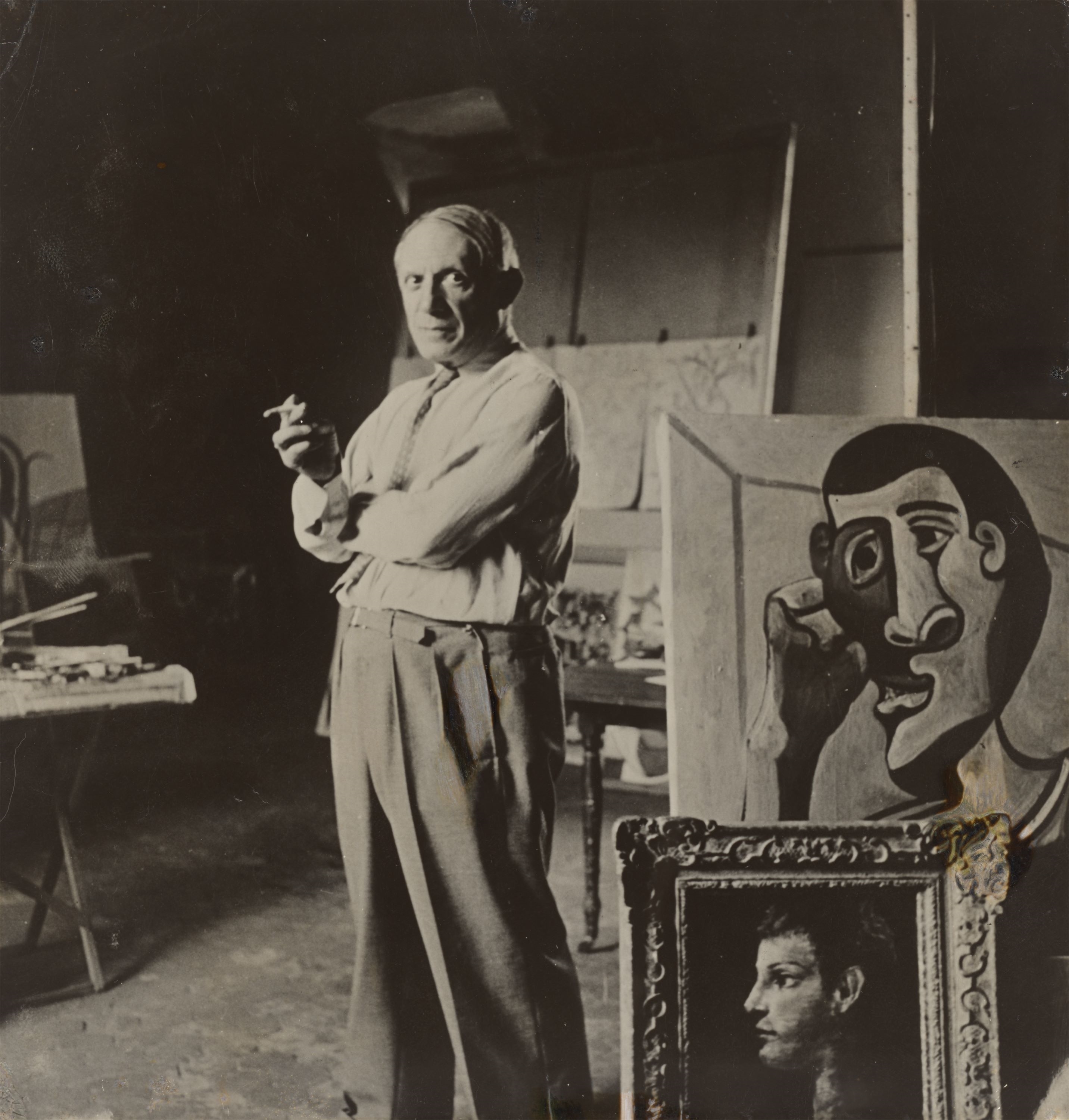 Photographie, Lee Miller et Pablo Picasso, Paris, 1944 / 15 x 15