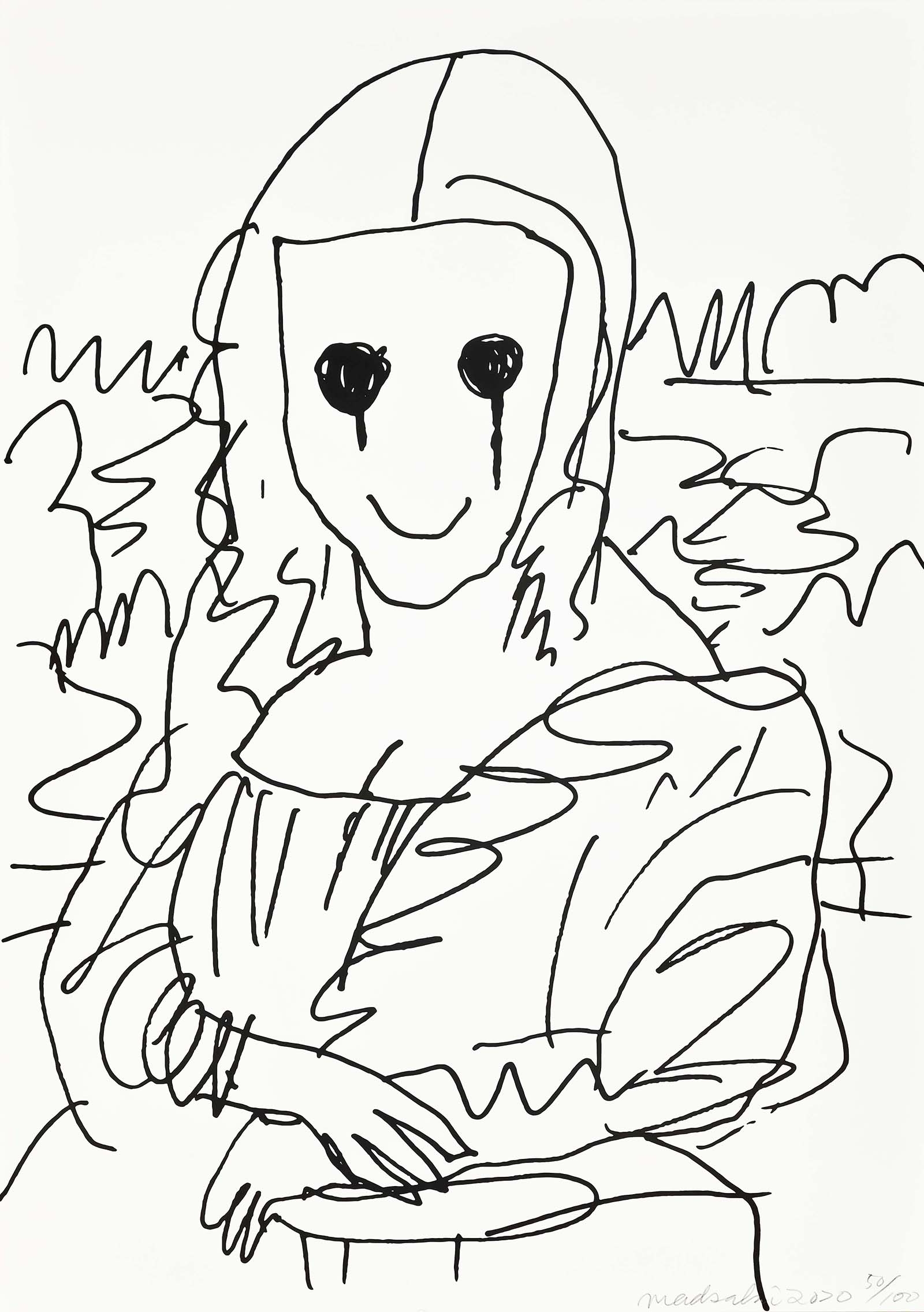 村上隆 版画 Coffee Break Drawing of Mona Lisa