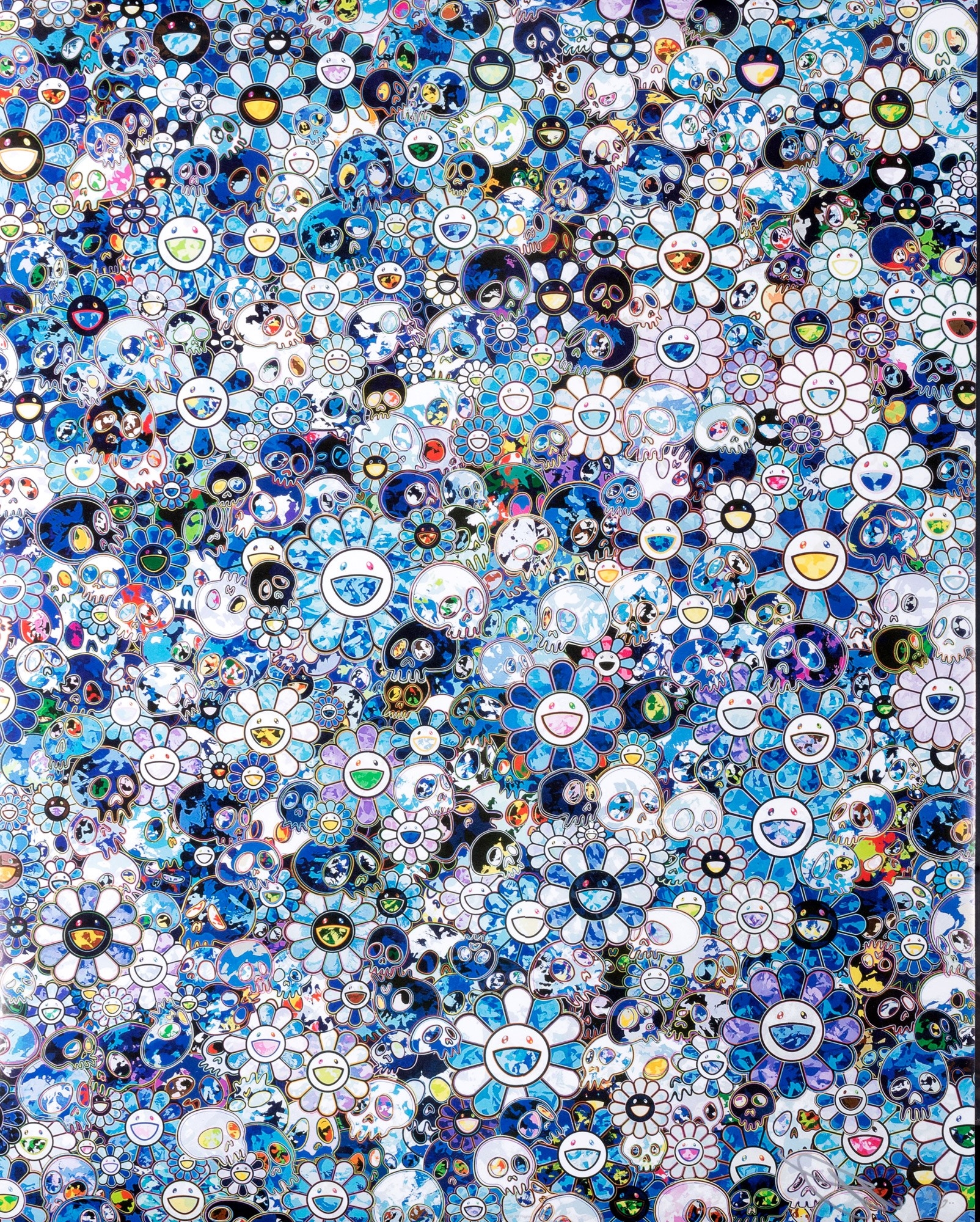 SKULLS FLOWERS BLUE SIGNAL 4セット - 美術品/アンティーク