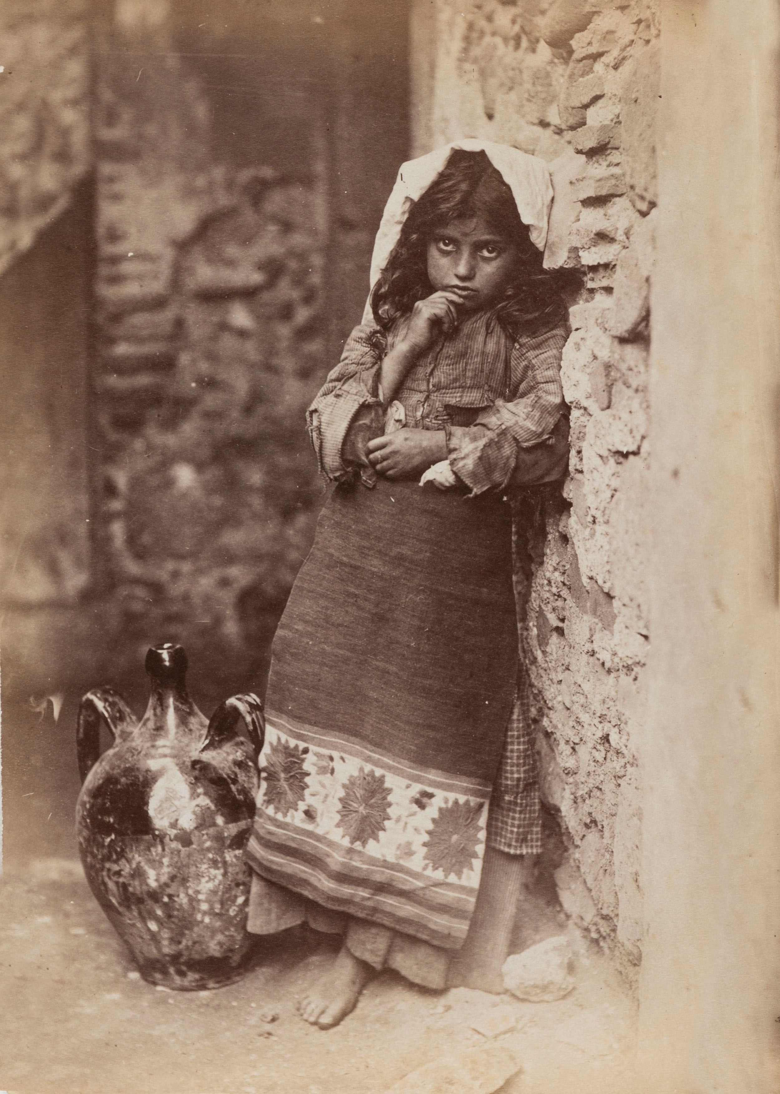 Sicilian girl with a bunch of grapes Photograph by Wilhelm Von Gloeden -  Fine Art America