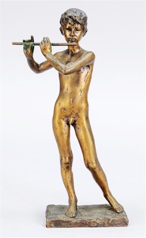 Laszlo Kutas | Naked boy playing flute | MutualArt