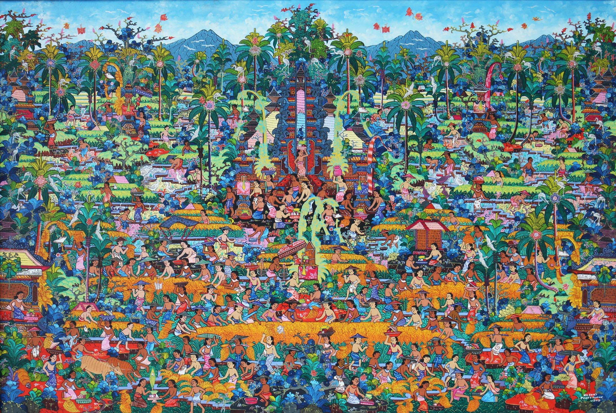 バリ絵画#I Ketut Soki#真作#ヤングアーティストスタイル 【公式通販】