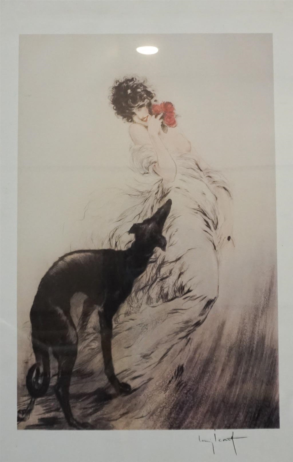 Louis Icart | Woman with Dog | MutualArt