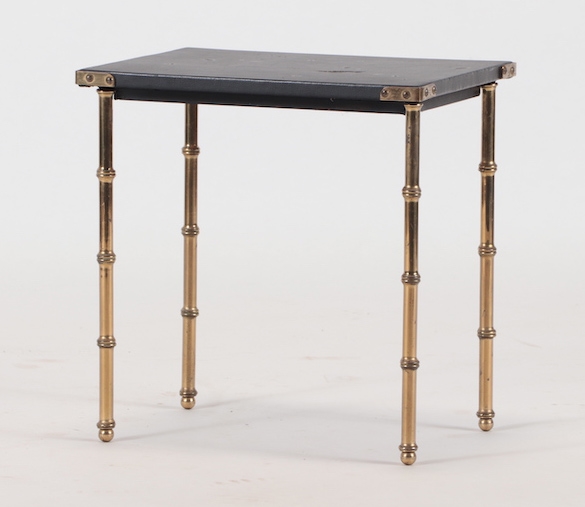 Faux-Bamboo Brass Side Table In The Style Of Jacques Adnet