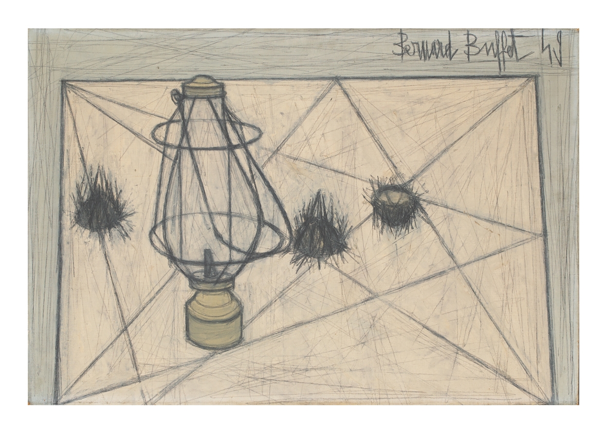 ベルナール・ビュッフェ「Nature morte a la lampe」