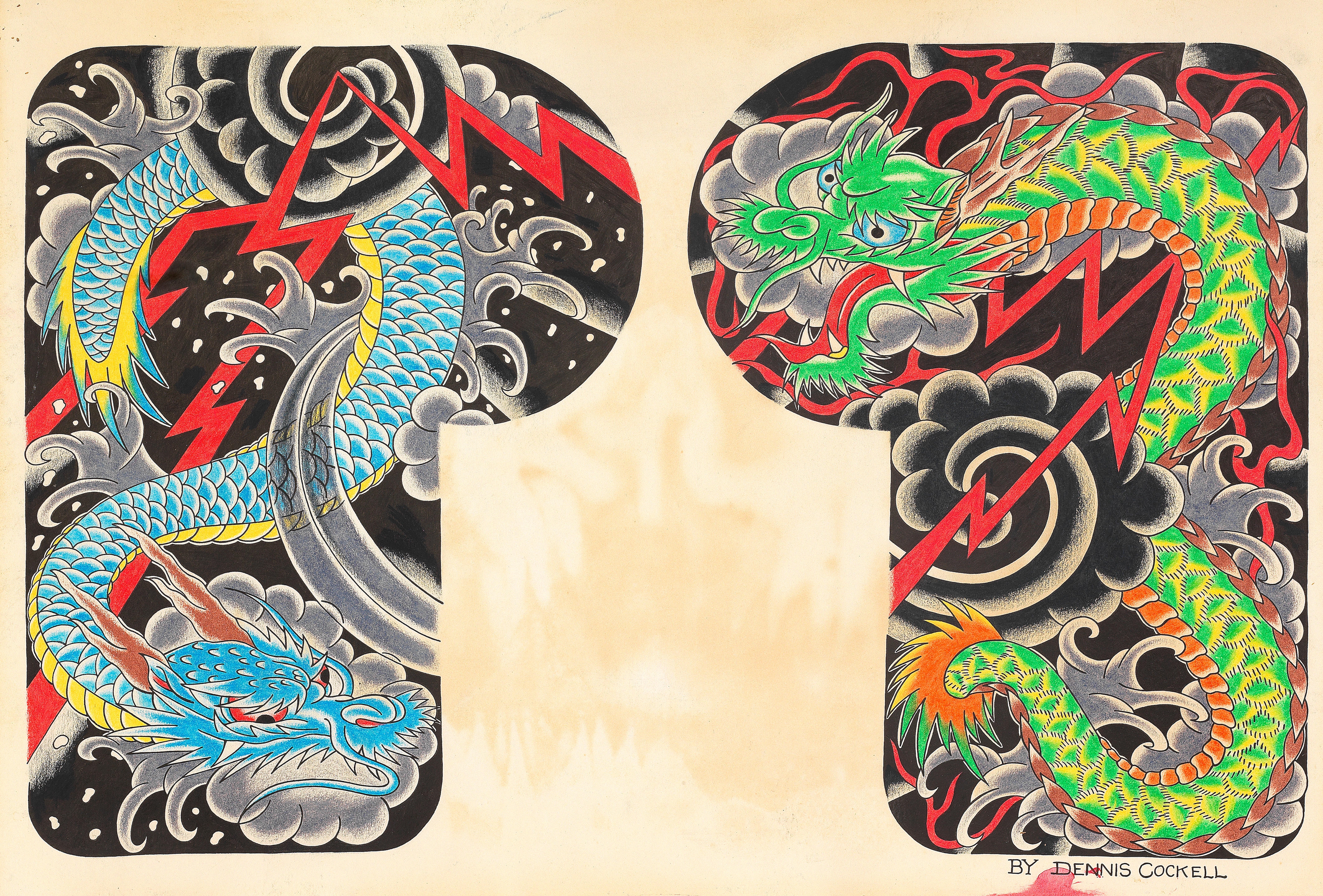 traditional japanese dragon tattoo flash