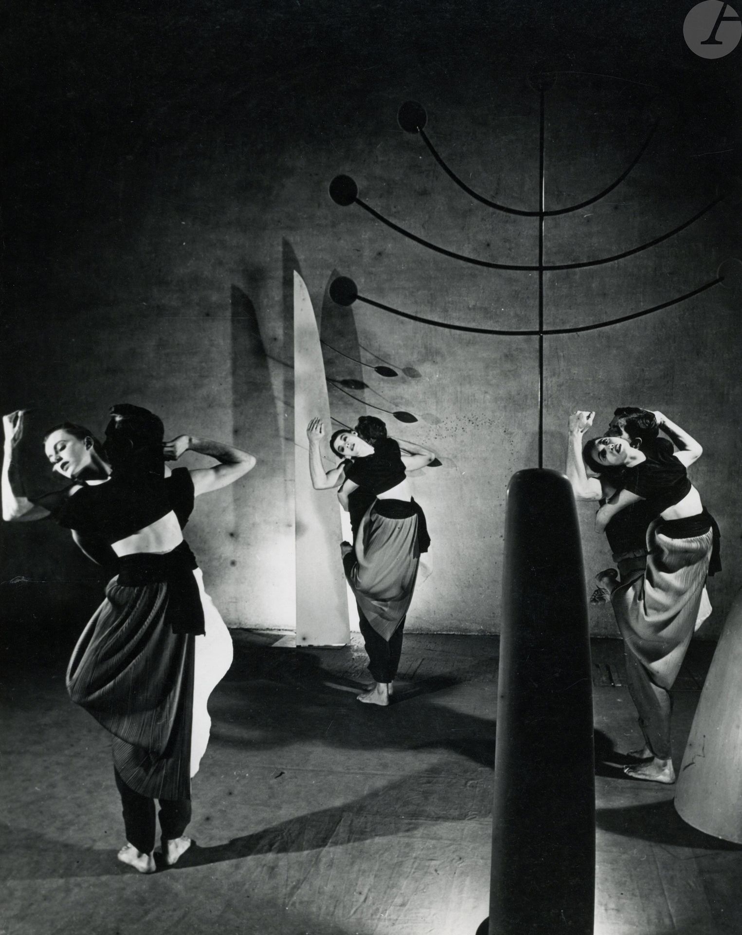 Philippe Halsman, Ethel Winter, Pearl Lang, Yuriko in Dark Meadow (ballet  by Martha Graham) with sets by Isamu Noguchi, 1946. Ballet with Merce  Cunningham, c. 1950. (1946 - 1950)