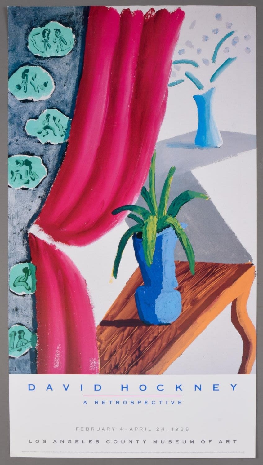David Hockney | Retrospective Exhibition Poster (1988) | MutualArt