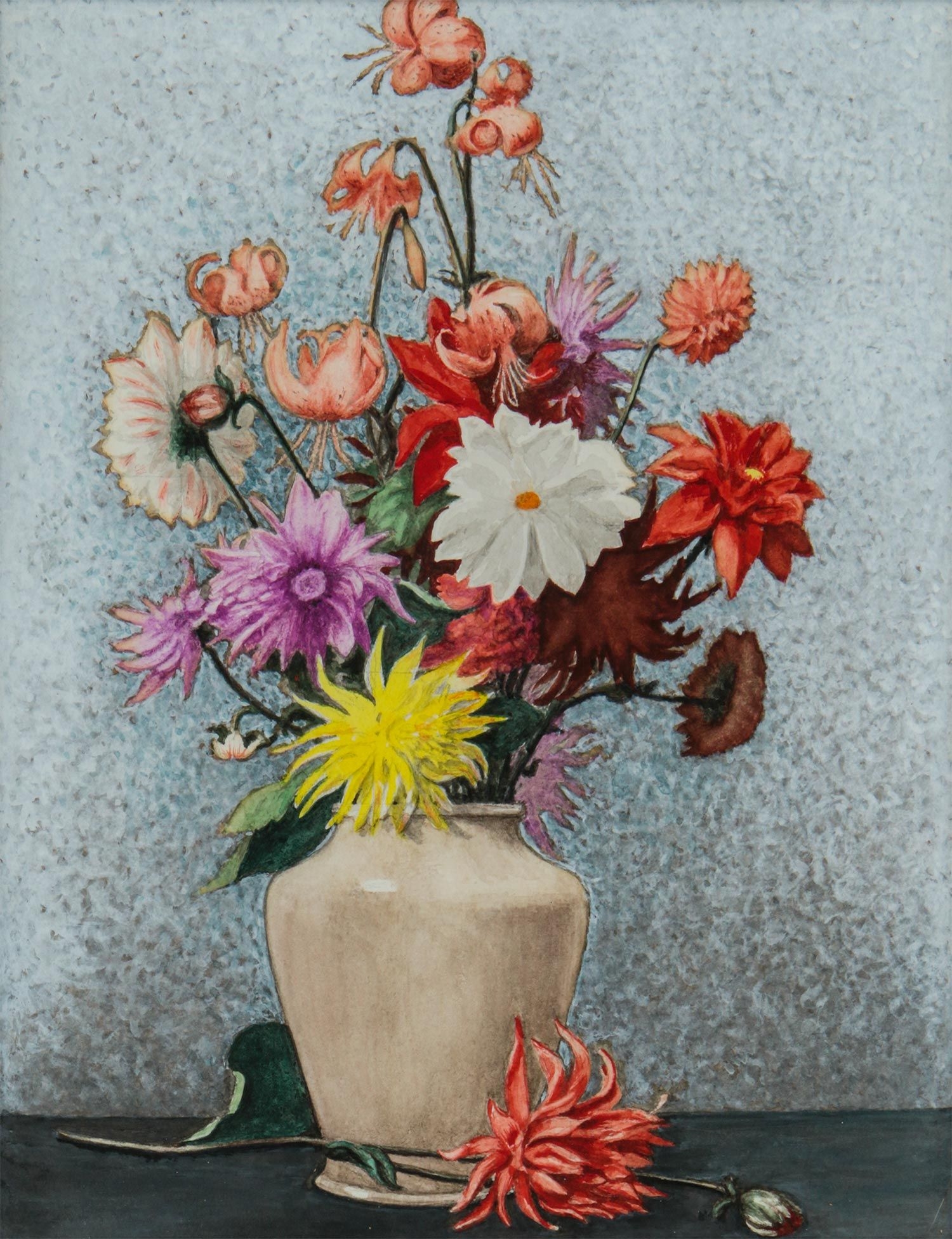 still life drawing of flowers