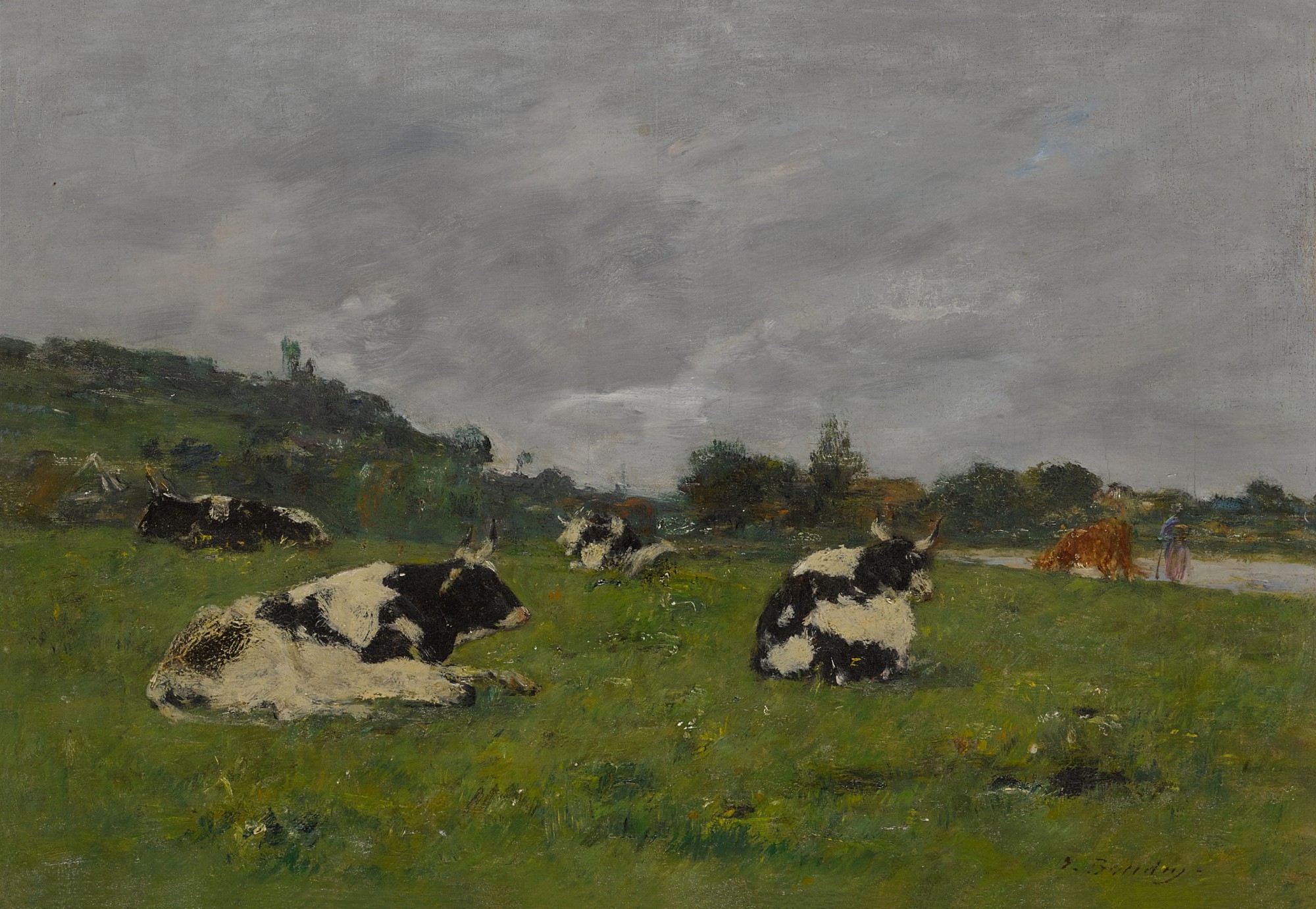 EUGENE BOUDIN、Paturage Eugène Louis Boudin | Vaches au pâturage (1878 - 1882