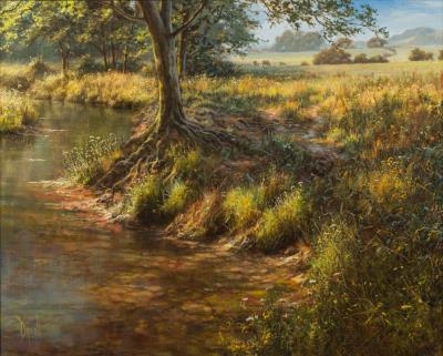 David Dipnall 'Puddles' - Épreuve D'art Signée, édition Limitée, Paysage Campagne (moderne)