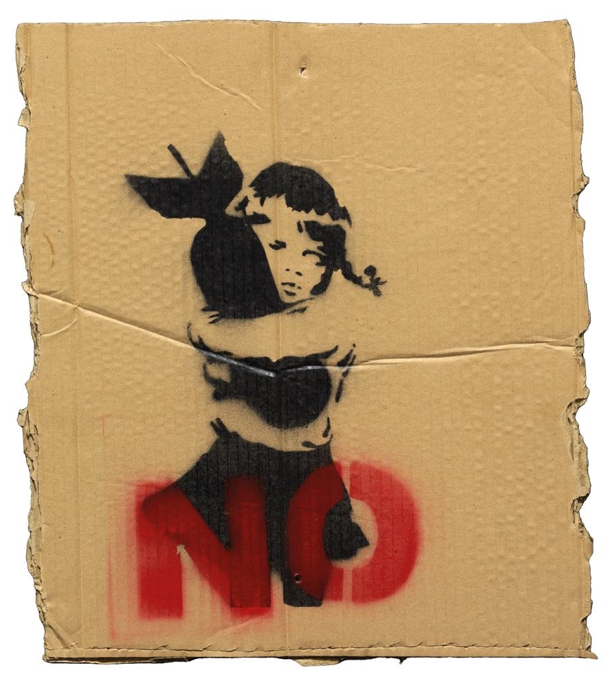破格！Banksy(バンクシー)2003年、イラク戦争デモで使用、本物の