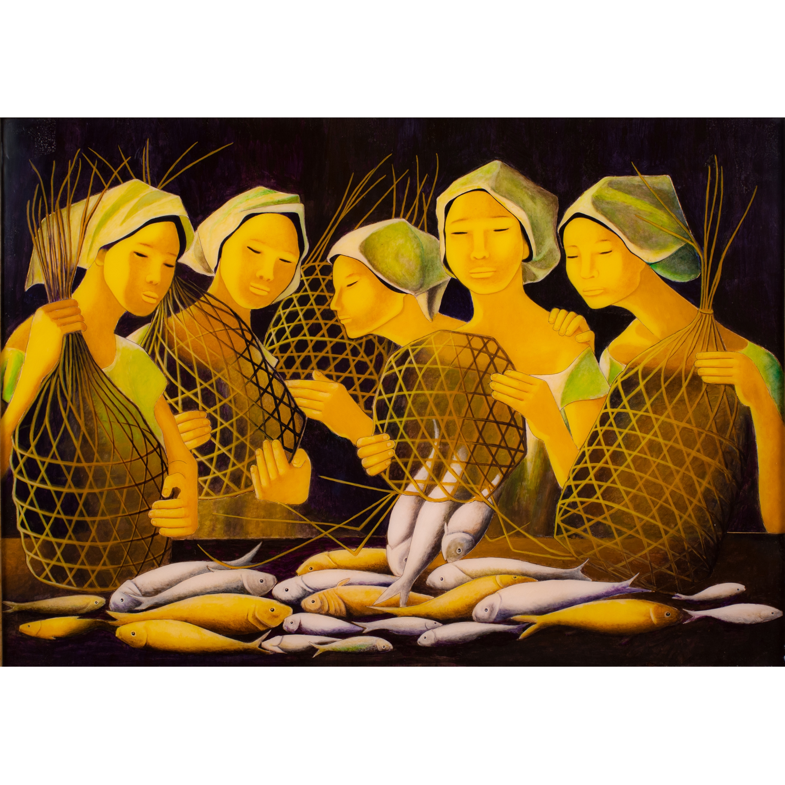 Anita Magsaysay-Ho | Untitled (Women with Baskets and Fish