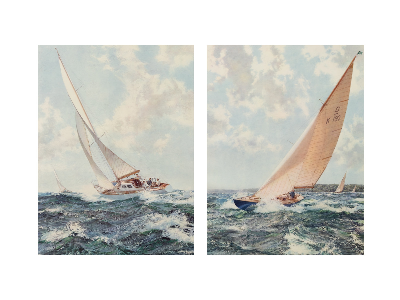 The Rising Wind by Montague Dawson, Custom Framed