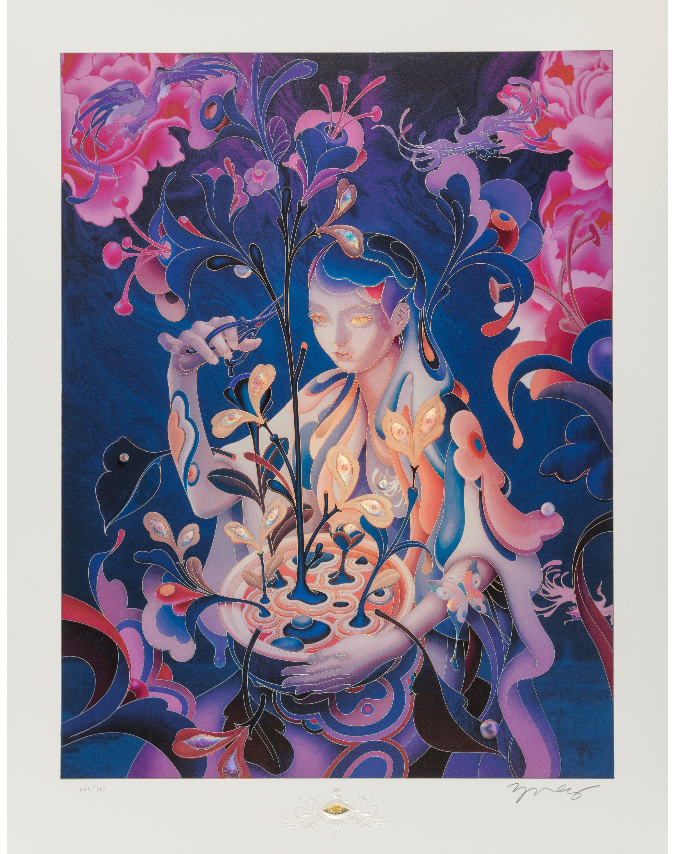 【ART】進徹(花帽子の少女)シルクスクリーン ART】進徹(花帽子の少女)シルクスクリーン 【公式通販】