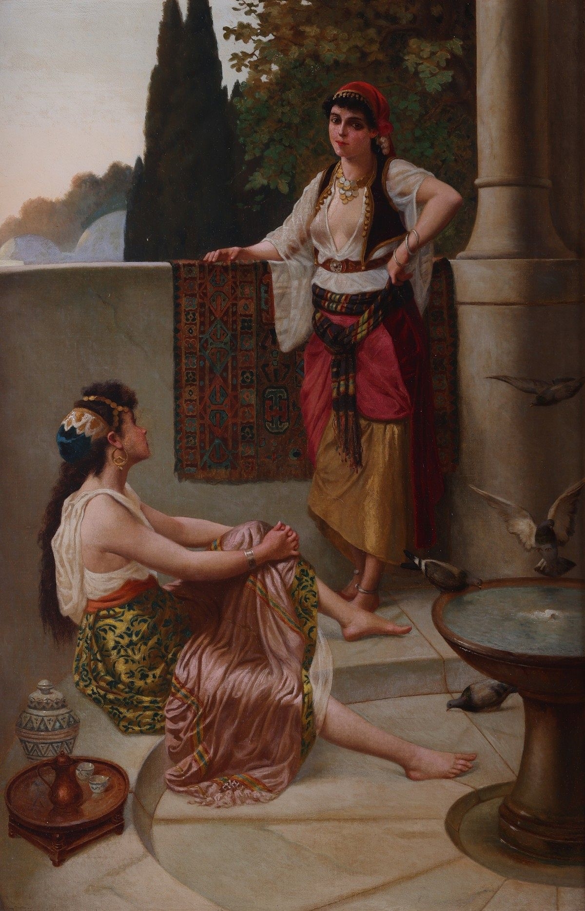 Vincent G. Stiepevich | Two women conversing in a harem | MutualArt