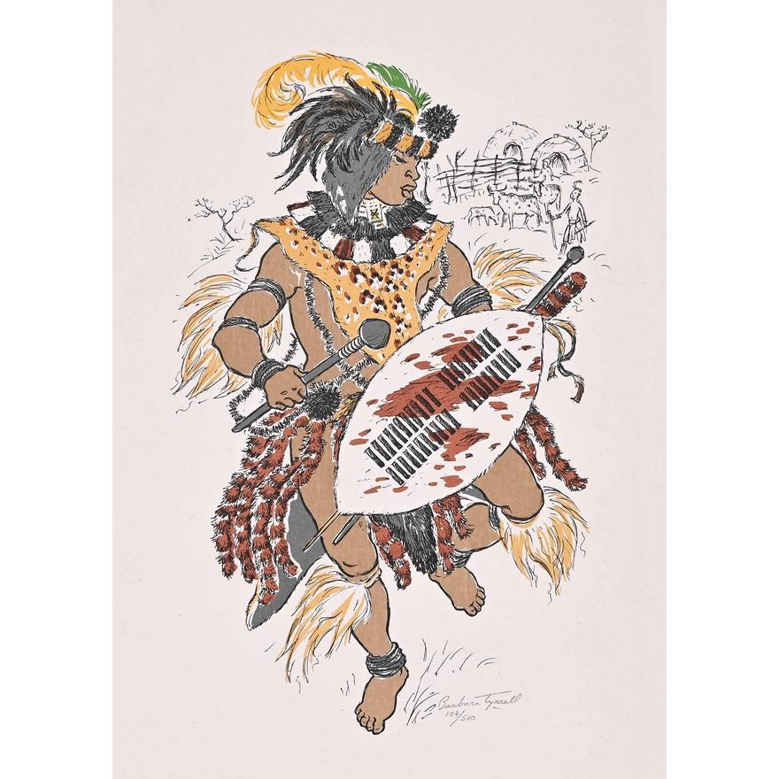 african zulu warrior drawing