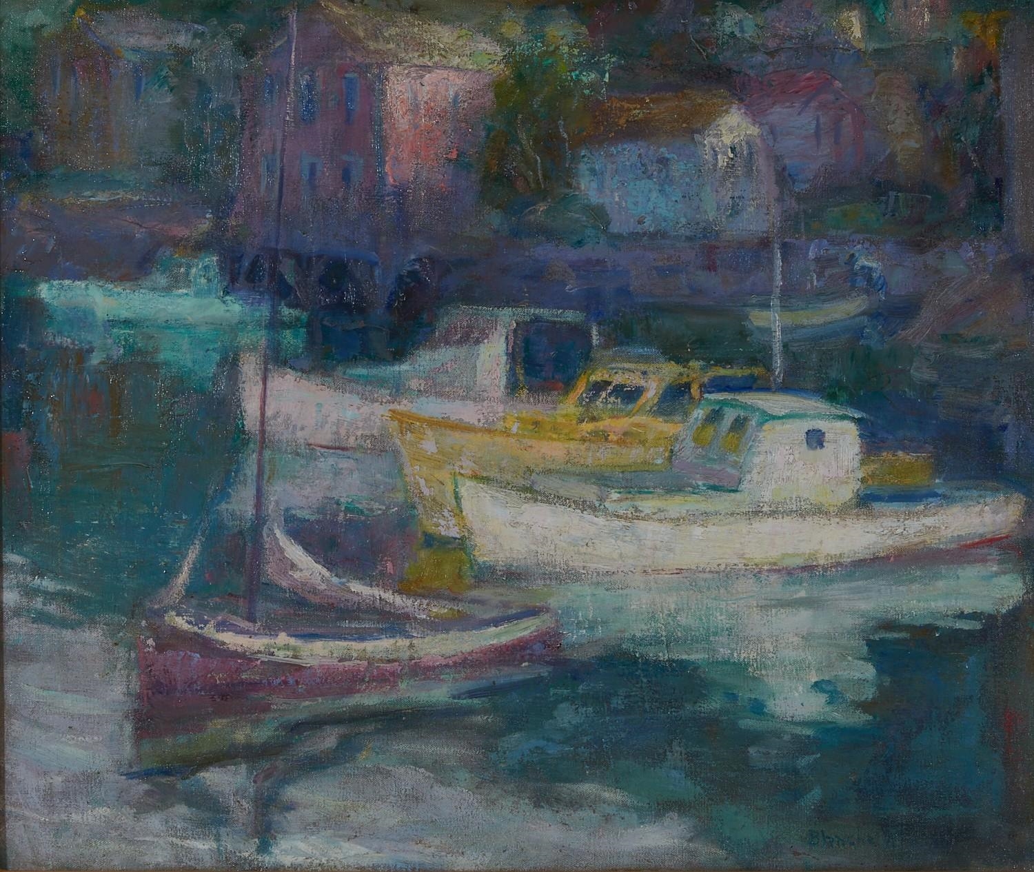 Continental School, 20th Century | Moored boats | MutualArt