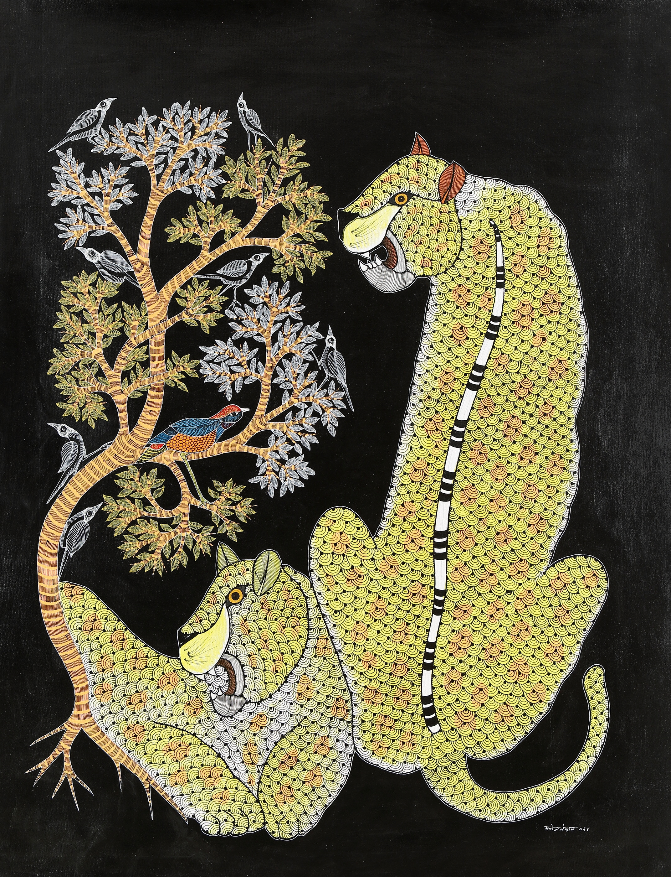 Manoj Kumar Tekam | Untitled (Gond Art) (2021) | MutualArt