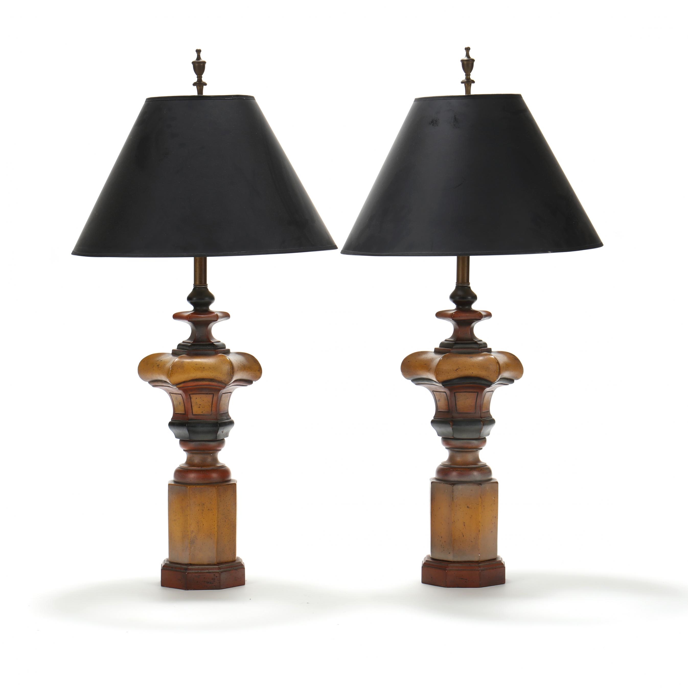 Frederick Cooper Llosa  Pair of Vintage Architectural Table Lamps