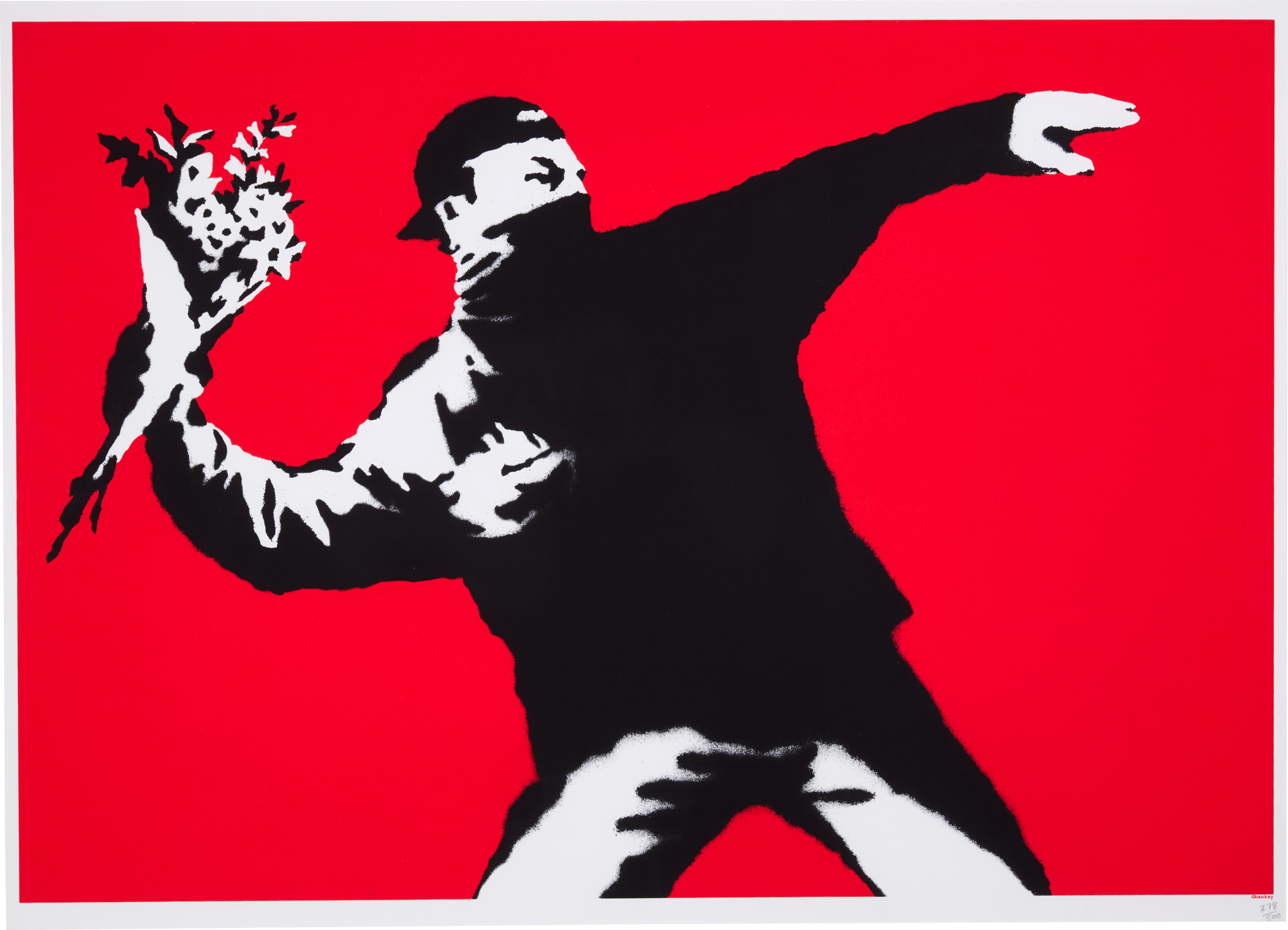 Banksy | Love Is In The Air (2003) | MutualArt