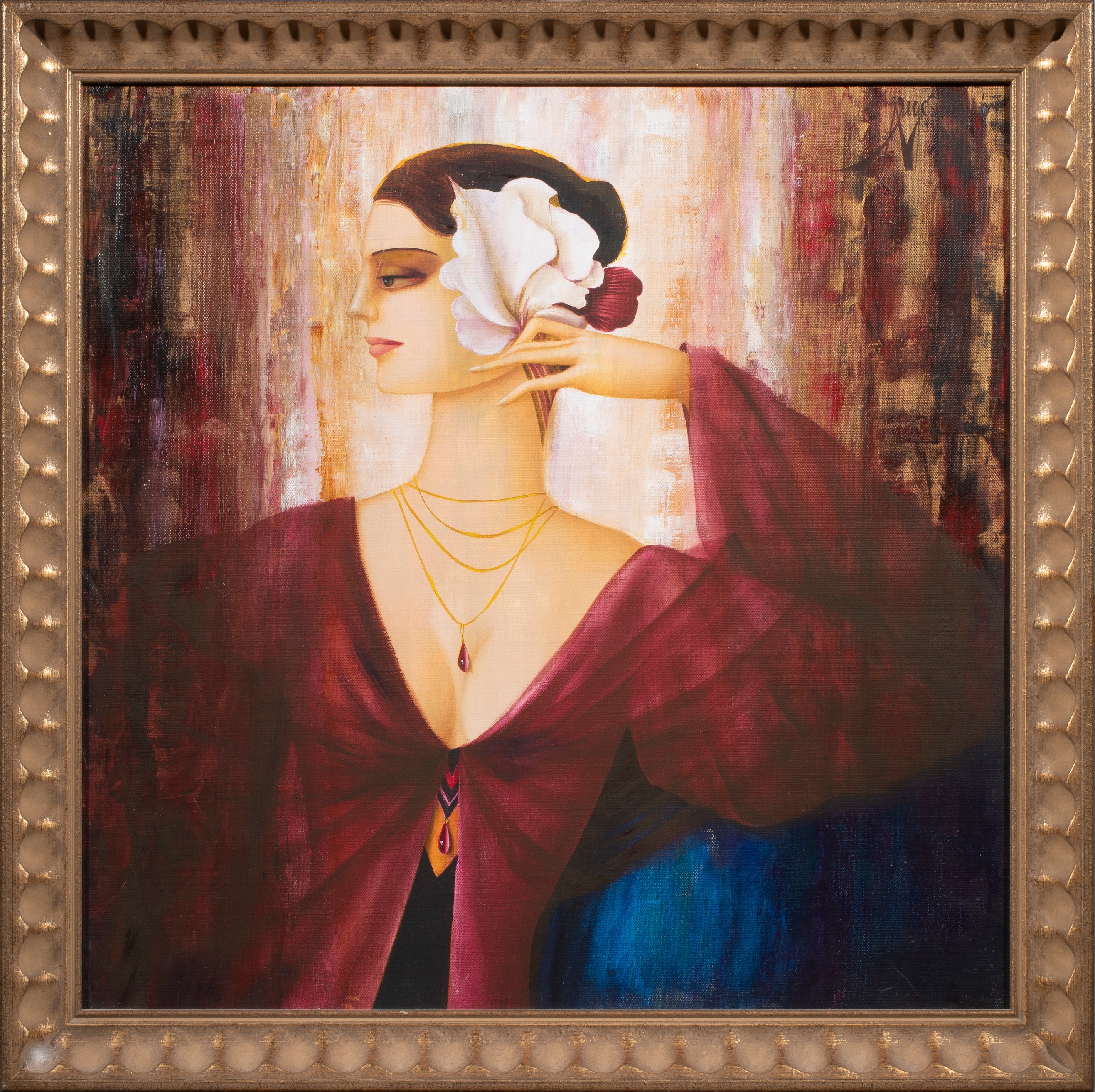 Sold at Auction: Auge - Untitled (Portrait of Woman)