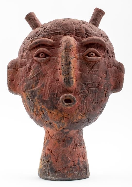 Louis Mendez Modern Ceramic Sculpture of Head – Showplace