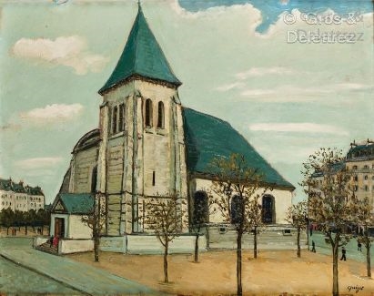Alphonse Quizet【A la Sortie de l'Eglise】 Alphonse Quizet【A la