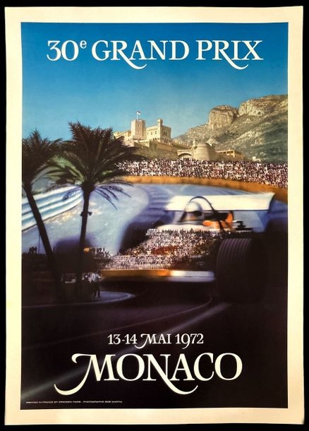 Grand Prix of Monaco 1975 poster by Michael Turner on linen excellent