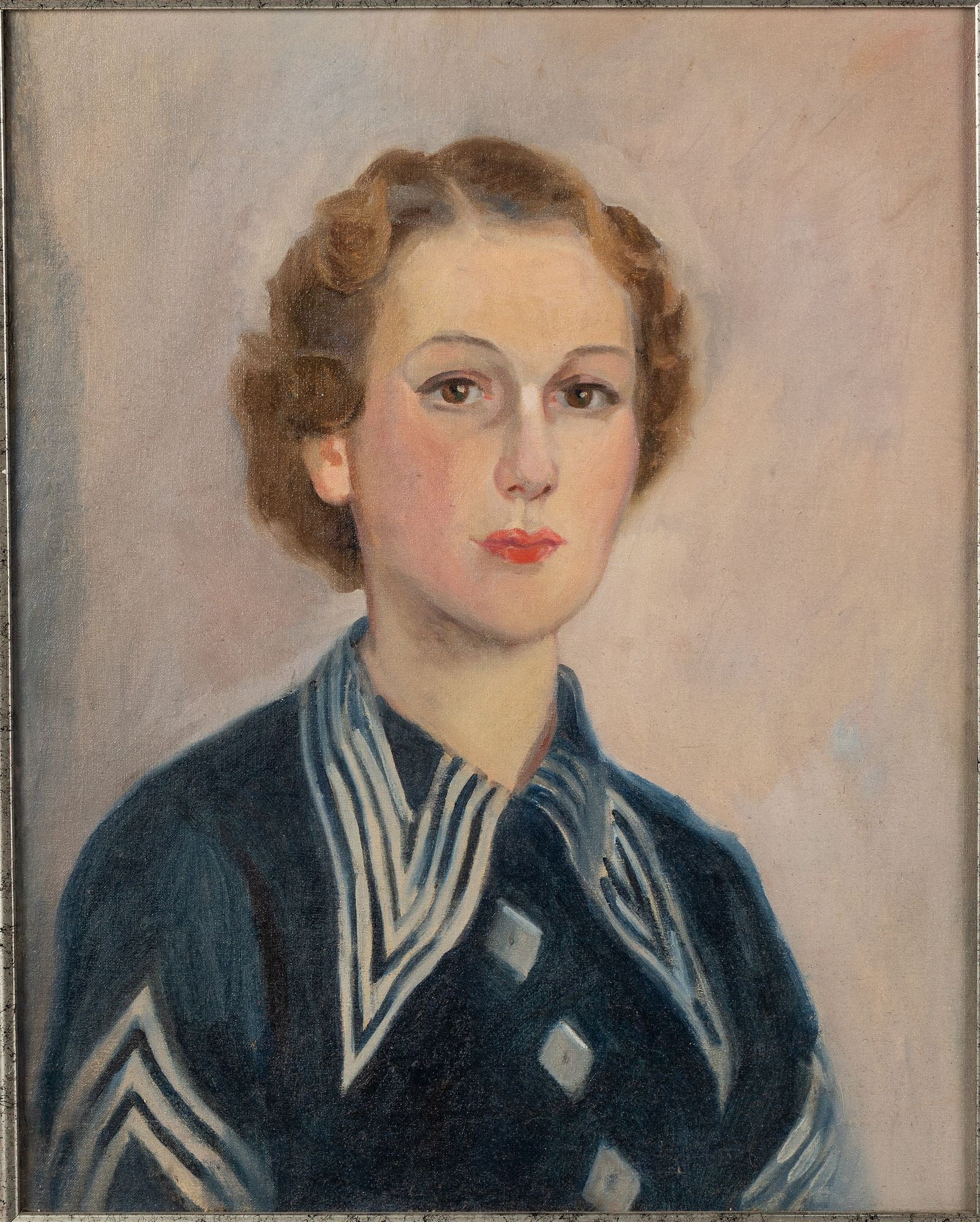 Anne Taylor Nash | Portrait of a Woman in Blue Dress | MutualArt