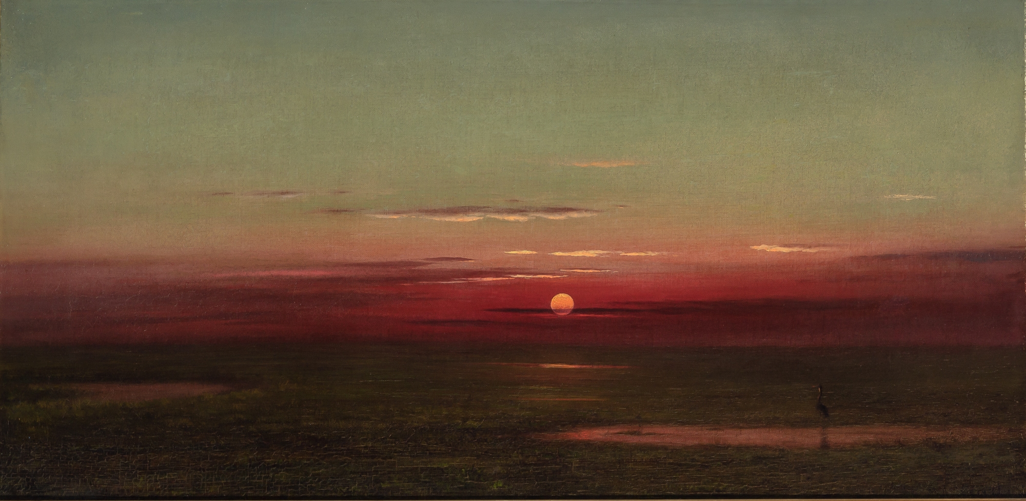 Martin Johnson Heade | Sunset on the Marshes (1870 - 1876) | MutualArt
