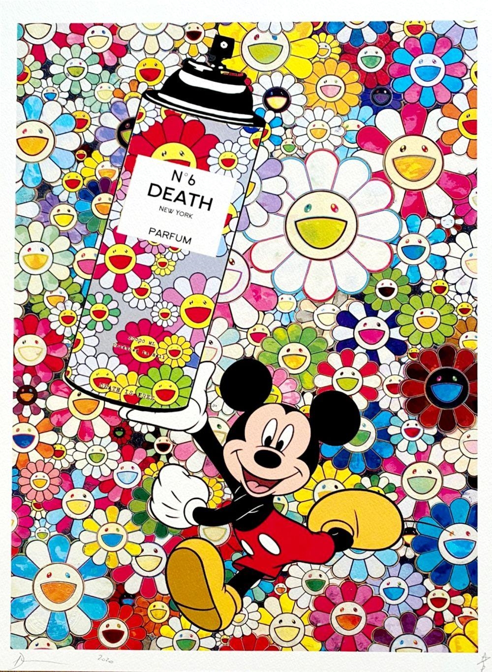 Death NYC - Mickey Mouse Louis Vuitton Airplane - Sérigraphie originale  signée - - Street Art - Plazzart