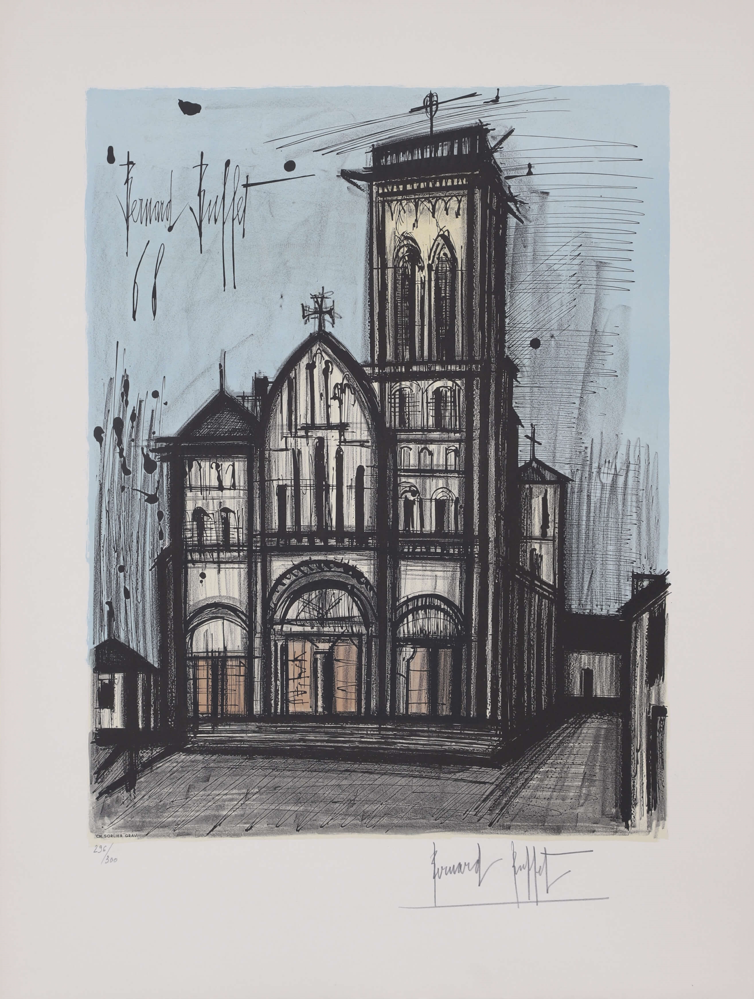 ベルナール・ビュッフェ「Annabel a la robe rouge」 ベルナール・ビュッフェ「Annabel a la robe rouge」 - メルカリ