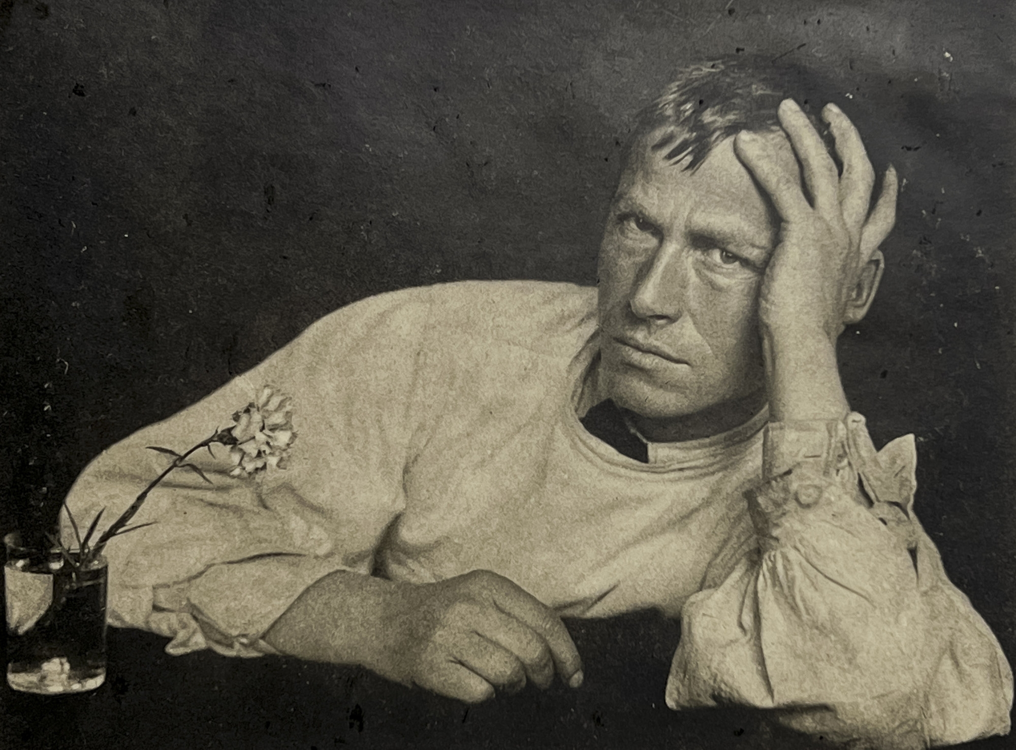 Hugo Erfurth | Portrait of Otto Dix with Flower (1929) | MutualArt