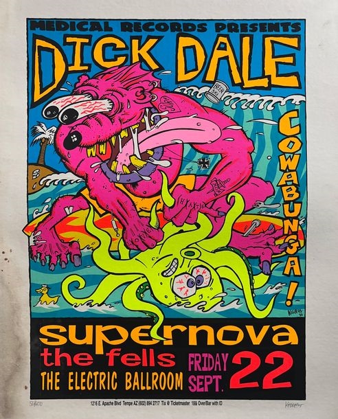 Frank Kozik | Concert poster for the band Dick Dale (1995) | MutualArt
