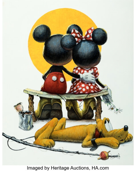 minnie mouse and mickey mouse in love drawing