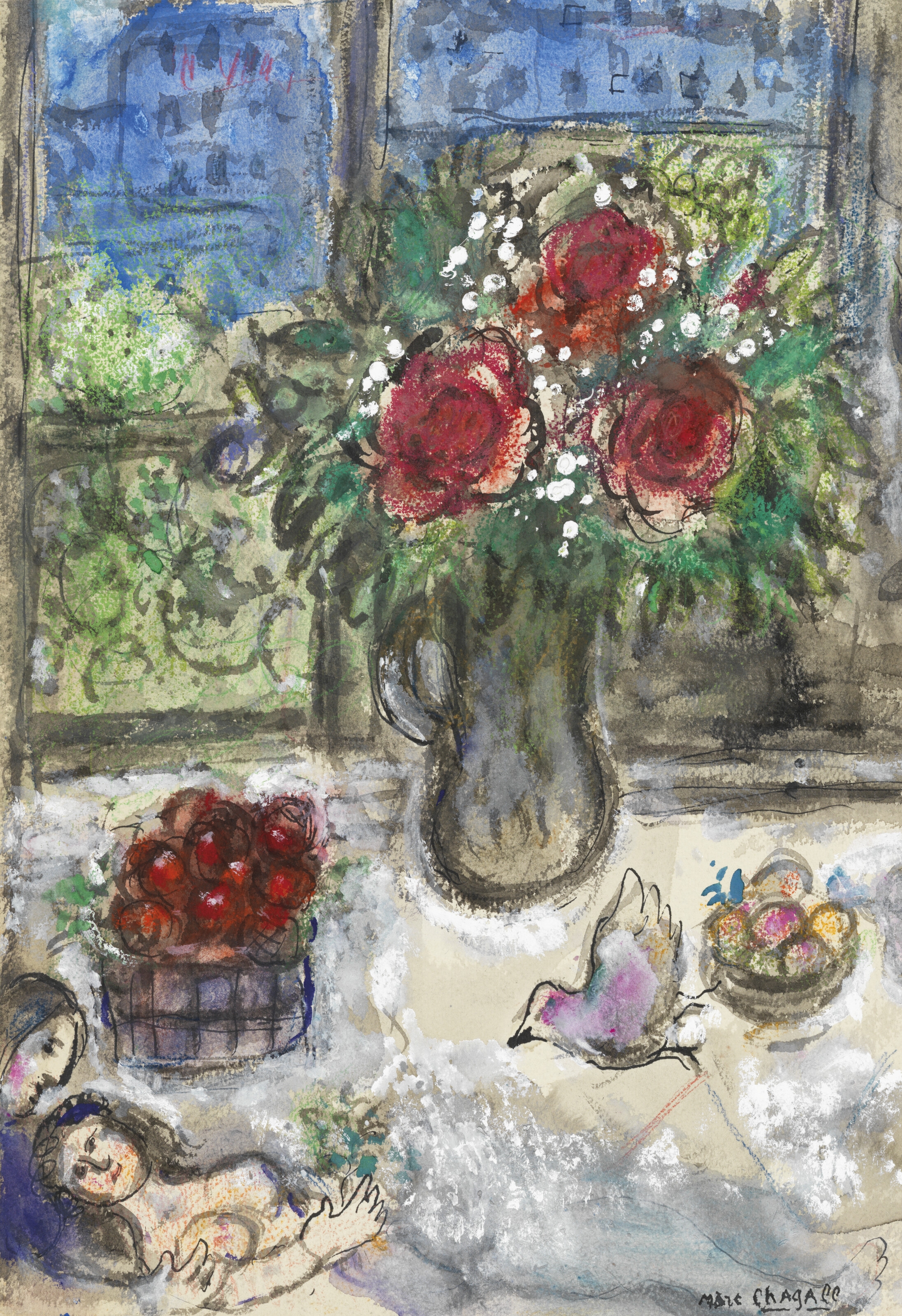 Marc Chagall、Fenetre au village、希少画集画