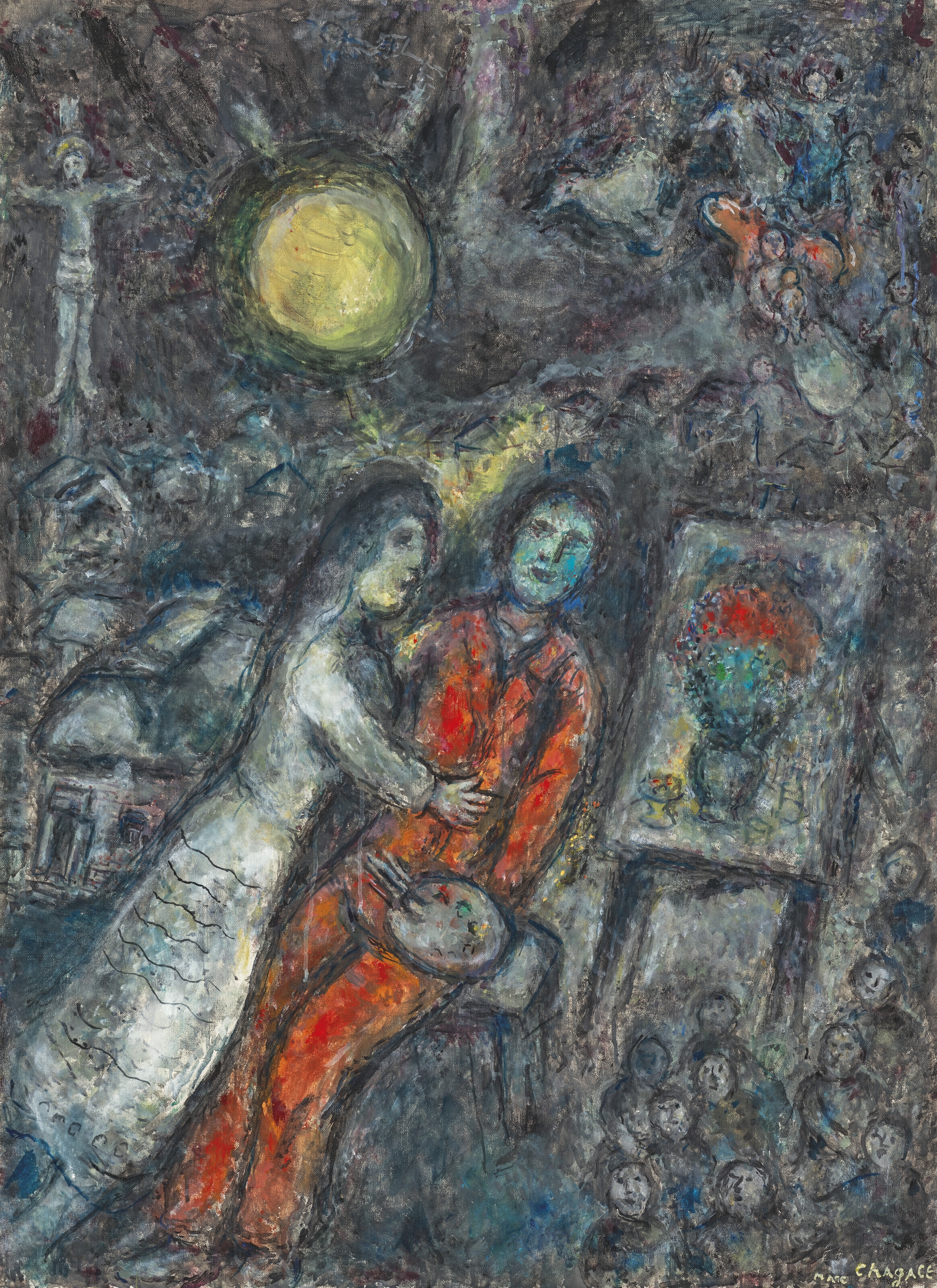 Marc Chagall | Couple au clair de lune (1980 - 1981) | MutualArt