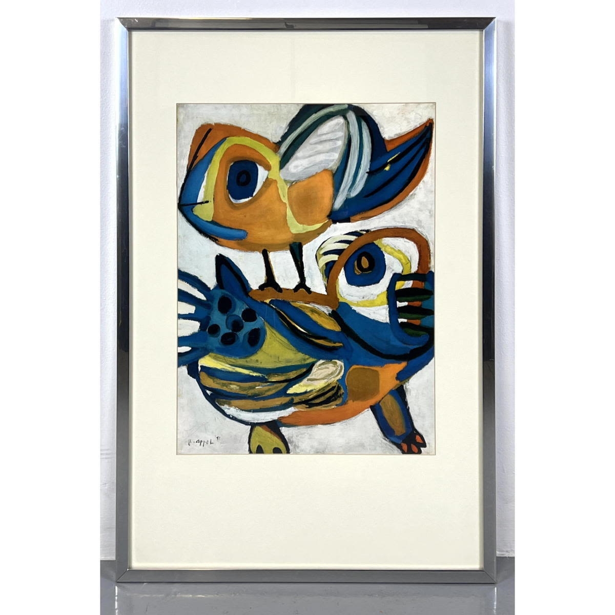 Karel Appel、Nu bleu、希少画集画、新品額装付 2024_PAR_23107_0136_000(