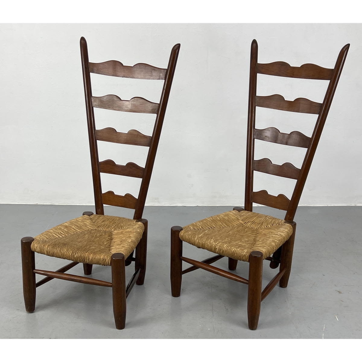 Wooden Chair Gio Ponti Ladder Back Chair Lot PAIR OF GIO PONTI CHAIRS