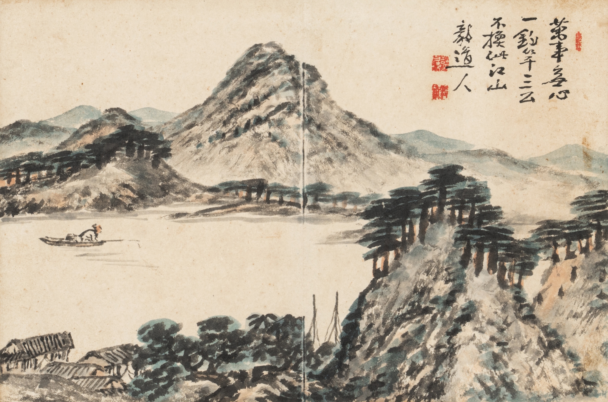 Ryun Huh Baek | 조어산수도 釣魚山水圖 | MutualArt