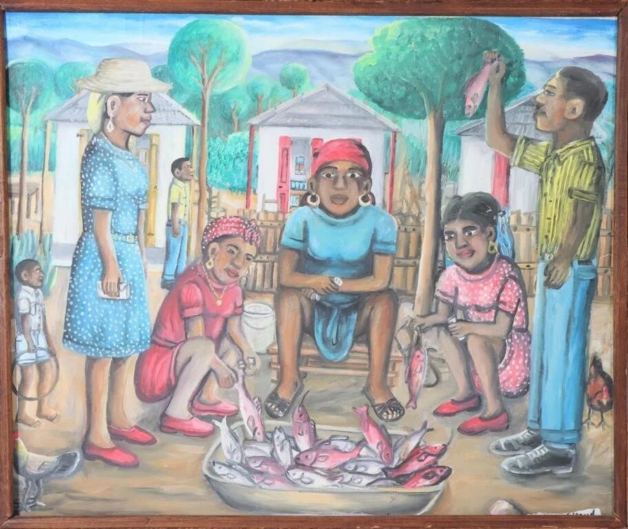 drawing of a market scene for kids