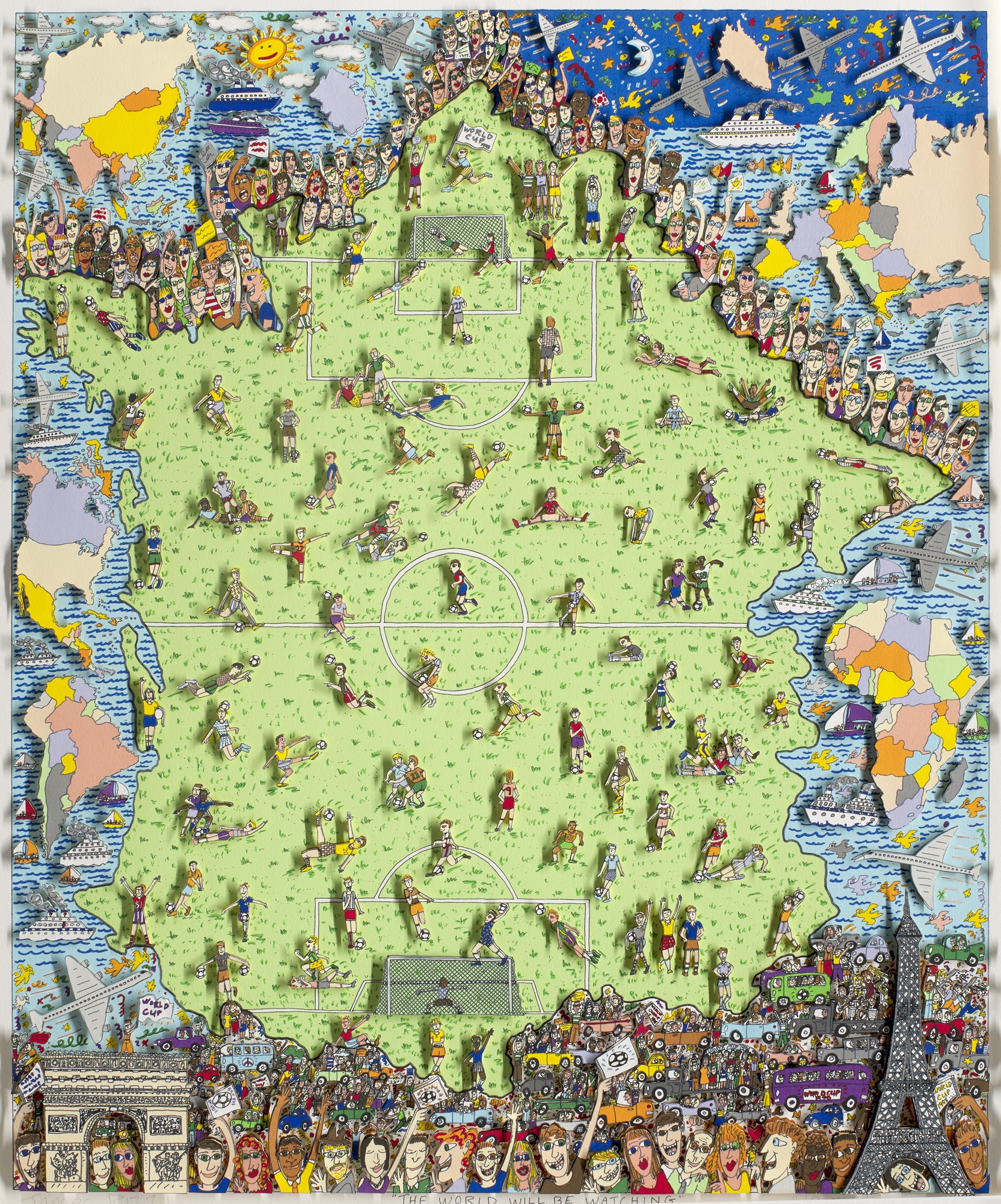 #ジェームス・リジィ「THE WORLD WILL BE WATCHING」 James Rizzi | The world will be watching (1998) | MutualArt