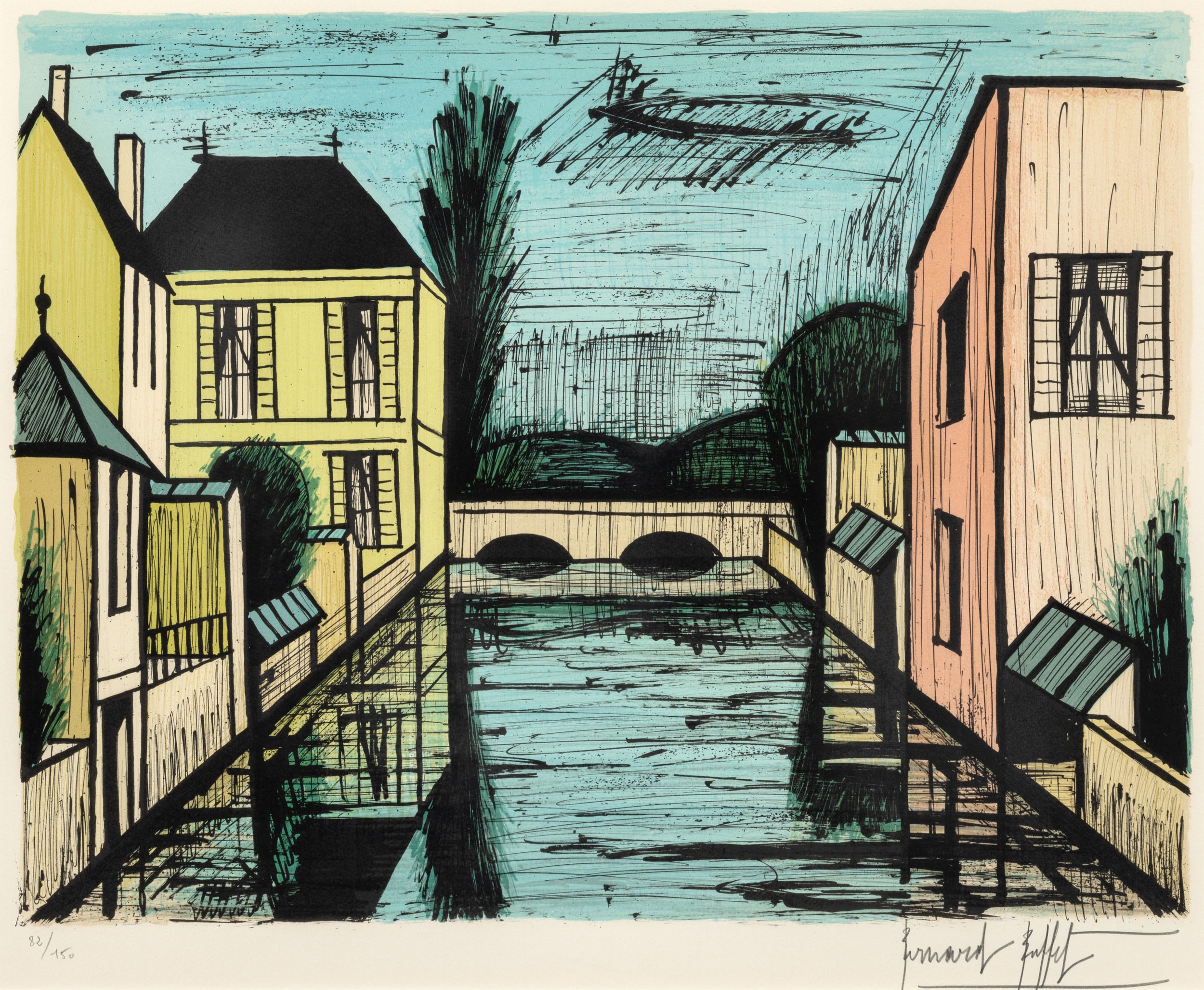 Bernard Buffet | Pont sur la Rivière (1984) | MutualArt