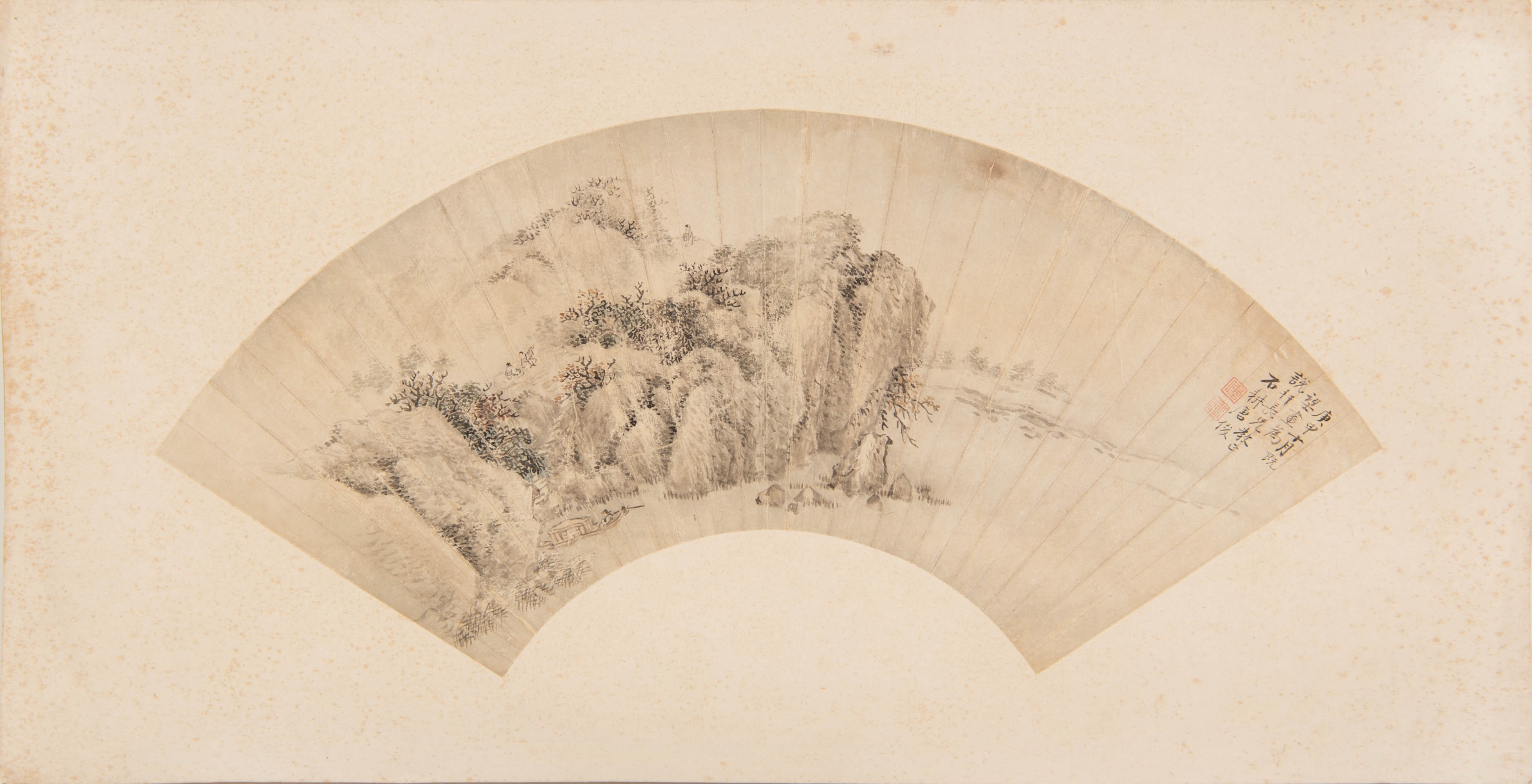 Tang Jun | 唐俊 山水扇面 A Chinese landscape fan painting | MutualArt 