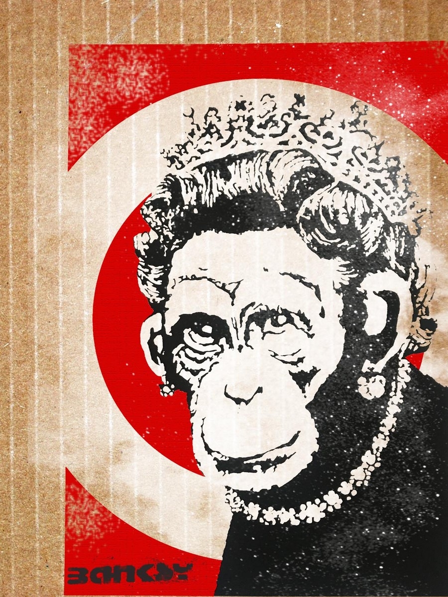 Banksy | monkey queen (2015) | MutualArt