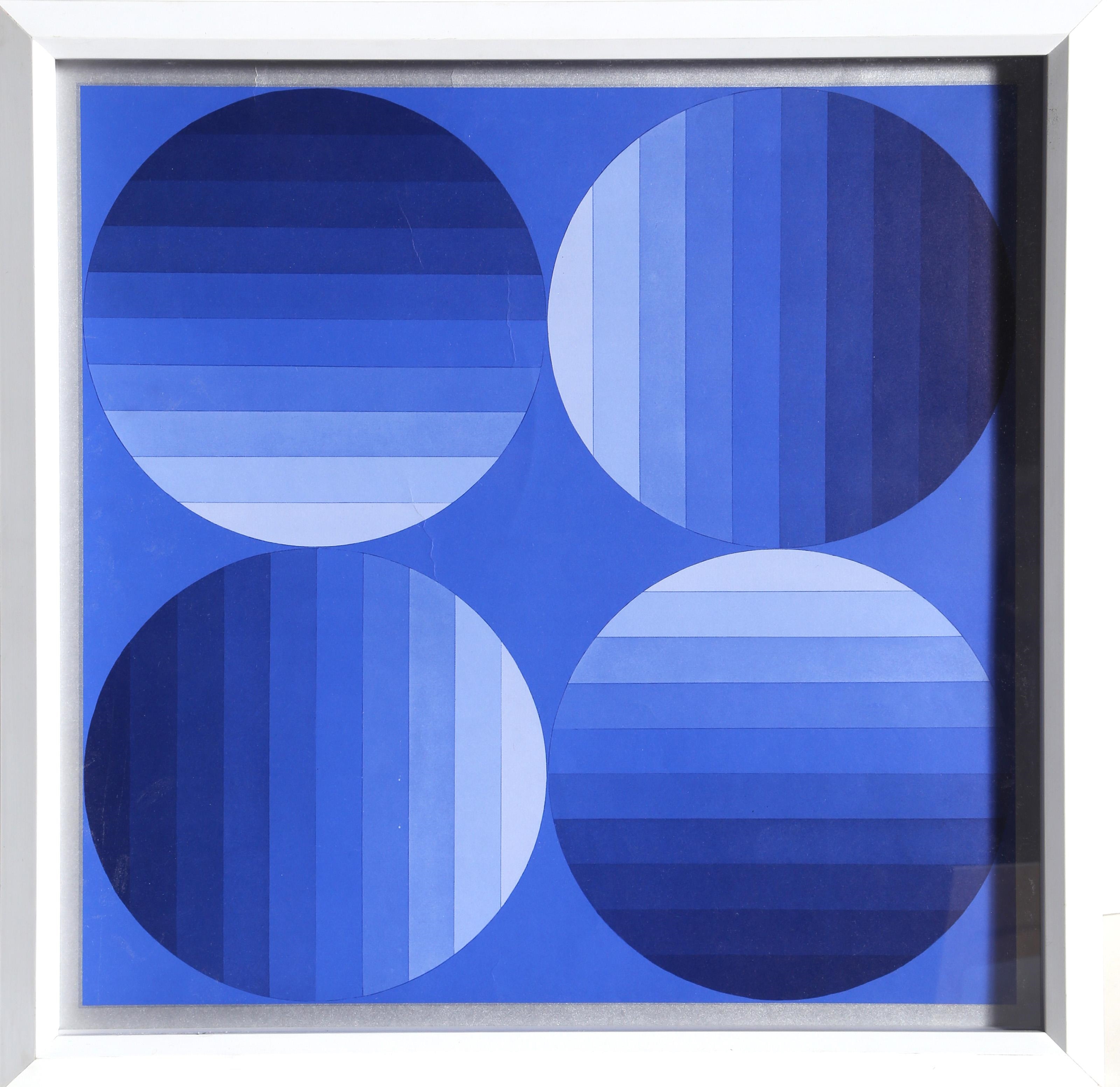 Victor Vasarely, SYMPHONY IN BLUE (Circa 1975)